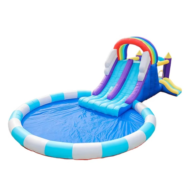 Kids Outdoor Water Slide - Tobogán Acuático Inflable Gigante Arcoíris para