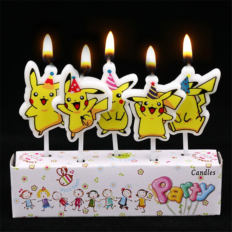 Kids Outdoor Mud Kitchen Accessories - 5 unids/lote Pokemon vela de pastel