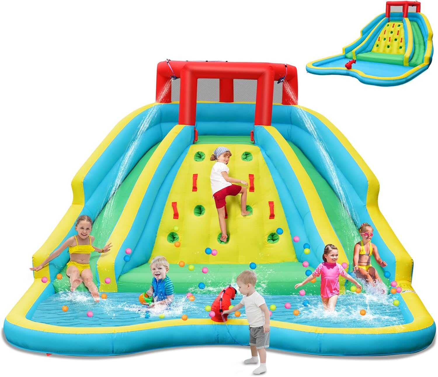 Kids Outdoor Water Slide - Tobogán Acuático Inflable Gigante para Niños,