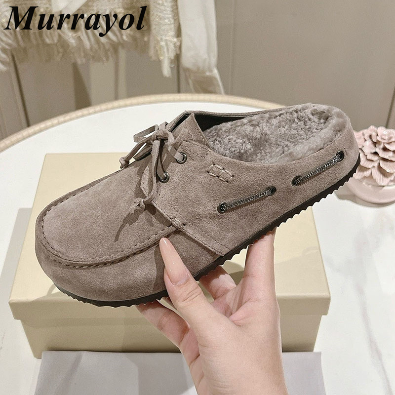 Kids Outdoor Shoes - Mules Planas de Suela Gruesa para