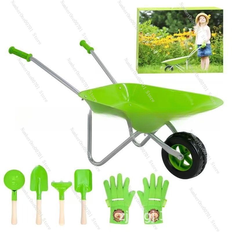 Kids Outdoor Garden Toys - Carretilla de Jardín para Niños, Verde,
