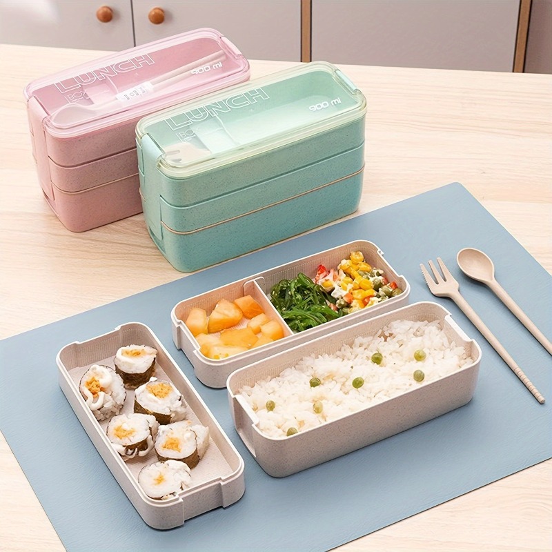 Kids Outdoor Dining Set - Fiambrera portátil Bento Box de 3
