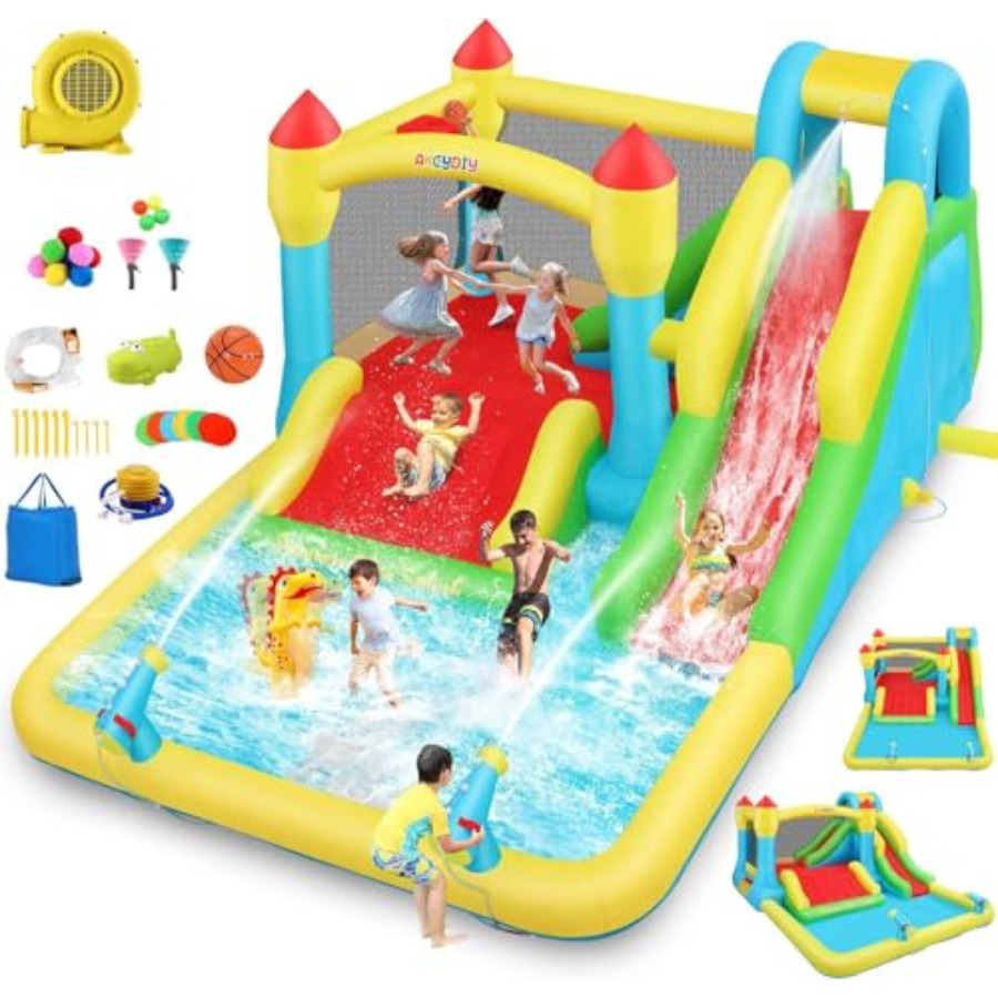 Casa de juegos inflable acuáti - Kids Outdoor Water Slide reseña y precio