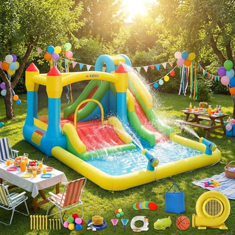 Casa de juegos inflable acuáti - Kids Outdoor Water Slide reseña y precio