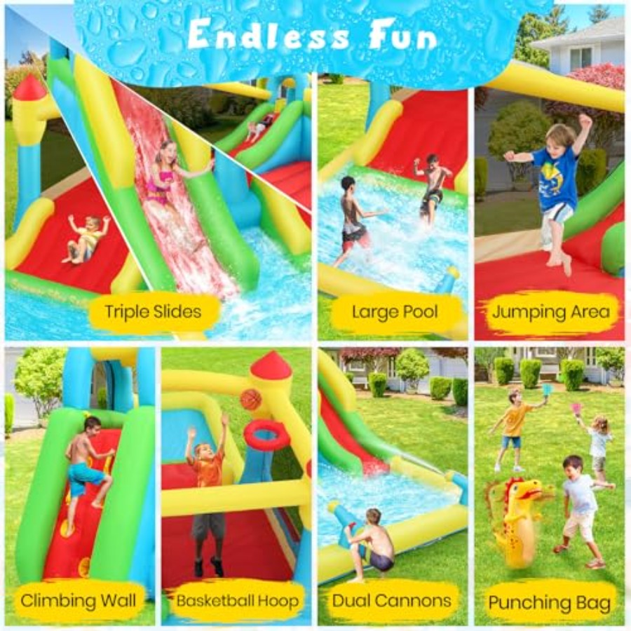 Casa de juegos inflable acuáti - Kids Outdoor Water Slide reseña y precio
