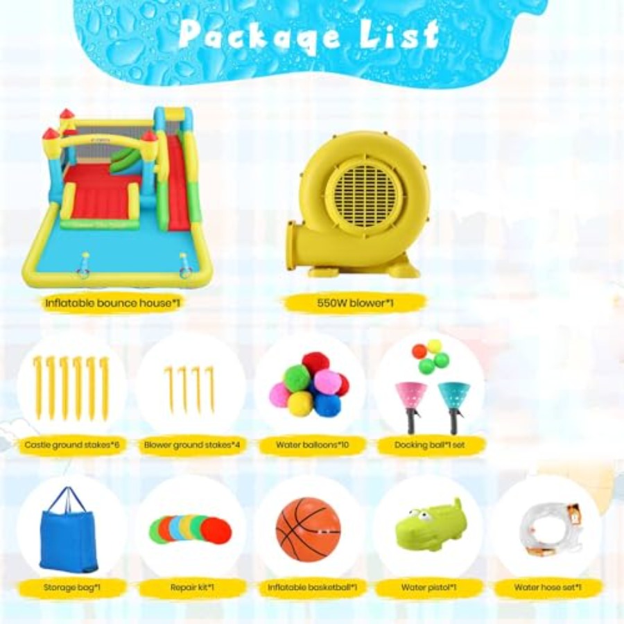 Casa de juegos inflable acuáti - Kids Outdoor Water Slide reseña y precio