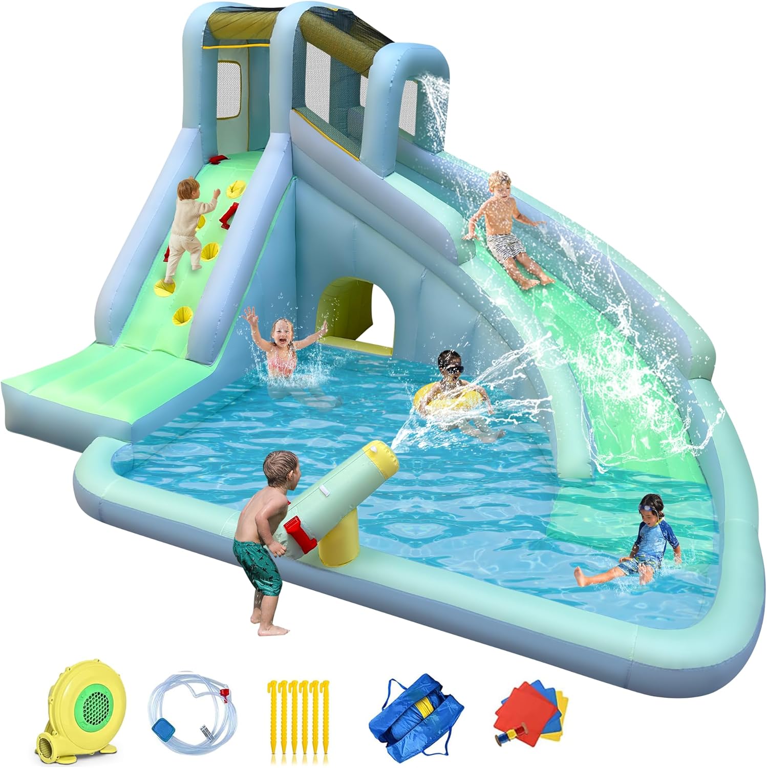 Parque Acuático Inflable 6 en  - Kids Outdoor Water Slide reseña y precio