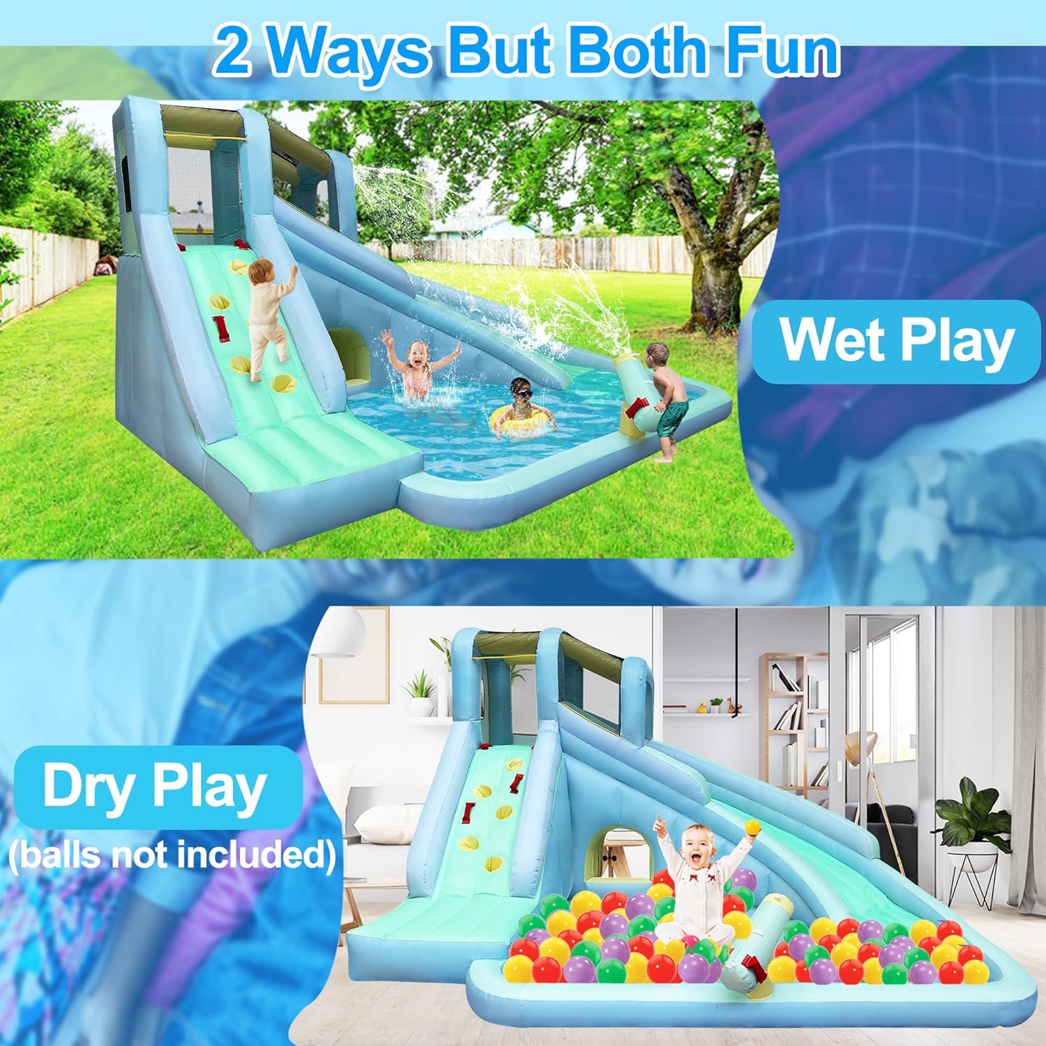 Parque Acuático Inflable 6 en  - Kids Outdoor Water Slide reseña y precio