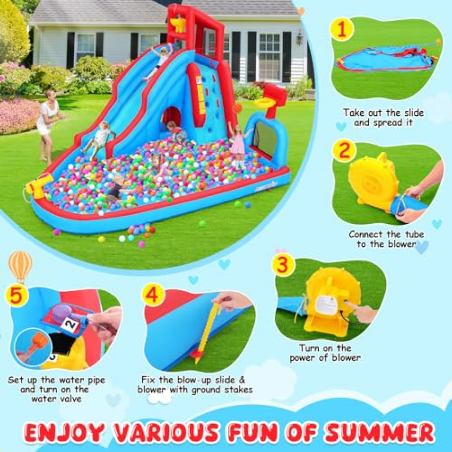 Tobogán acuático inflable para - Kids Outdoor Water Slide reseña y precio