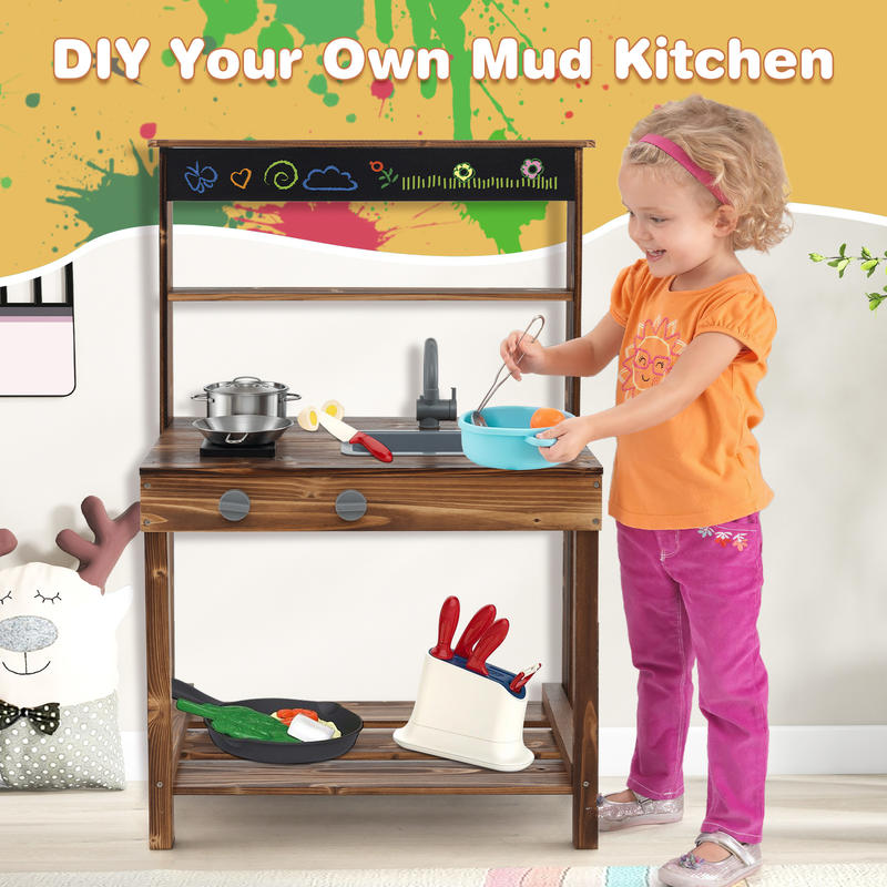 Cocina de barro para niños con - Kids Outdoor Sink reseña y precio