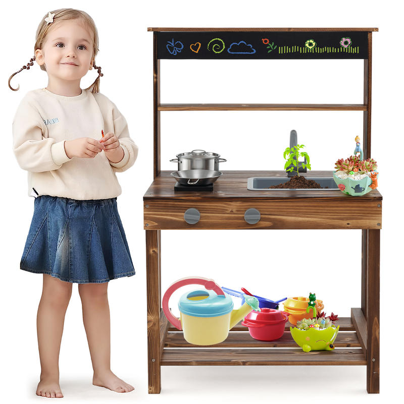 Cocina de barro para niños con - Kids Outdoor Sink reseña y precio