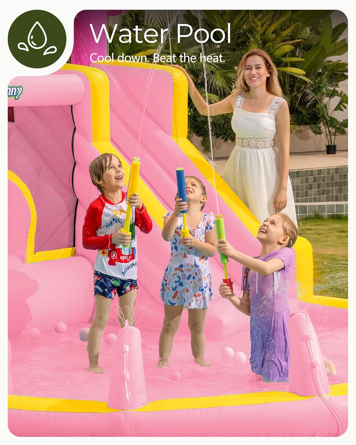 Tobogán Acuático Inflable Rosa - Kids Outdoor Water Slide reseña y precio