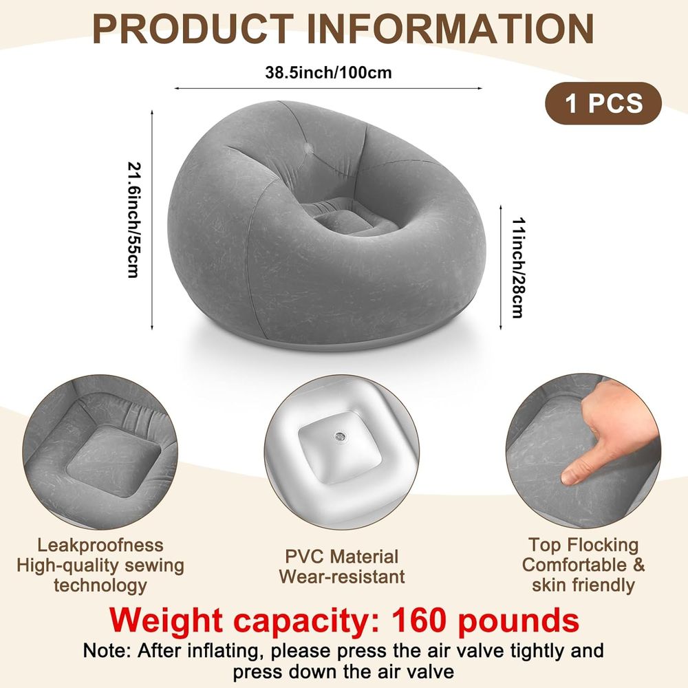 Sillones Inflables Tipo Puff,  - Kids Outdoor Bean Bag Chair reseña y precio