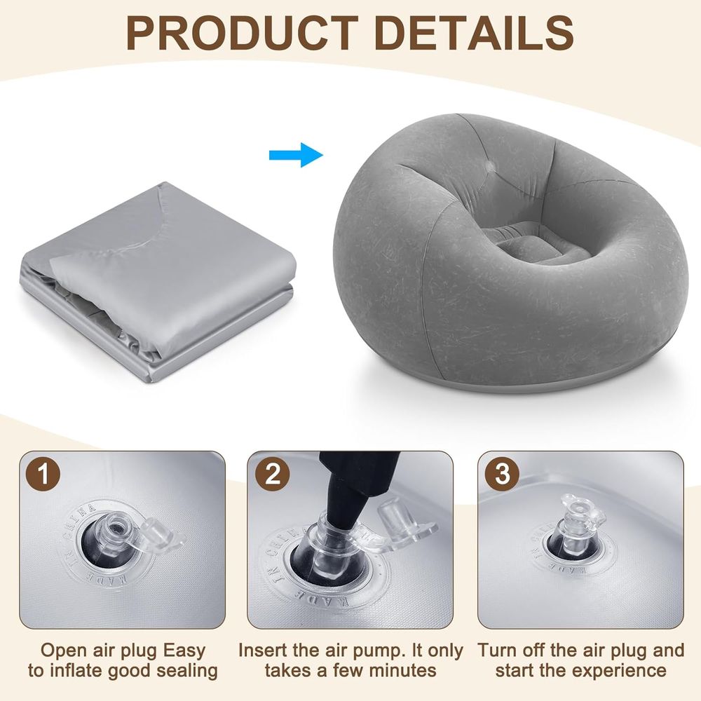 Sillones Inflables Tipo Puff,  - Kids Outdoor Bean Bag Chair reseña y precio