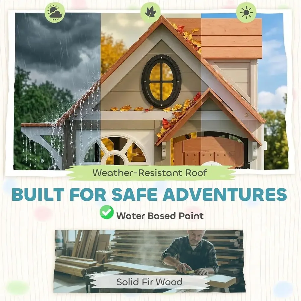 Casa de juegos al aire libre Q - Qaba Kids Outdoor Playhouse reseña y precio