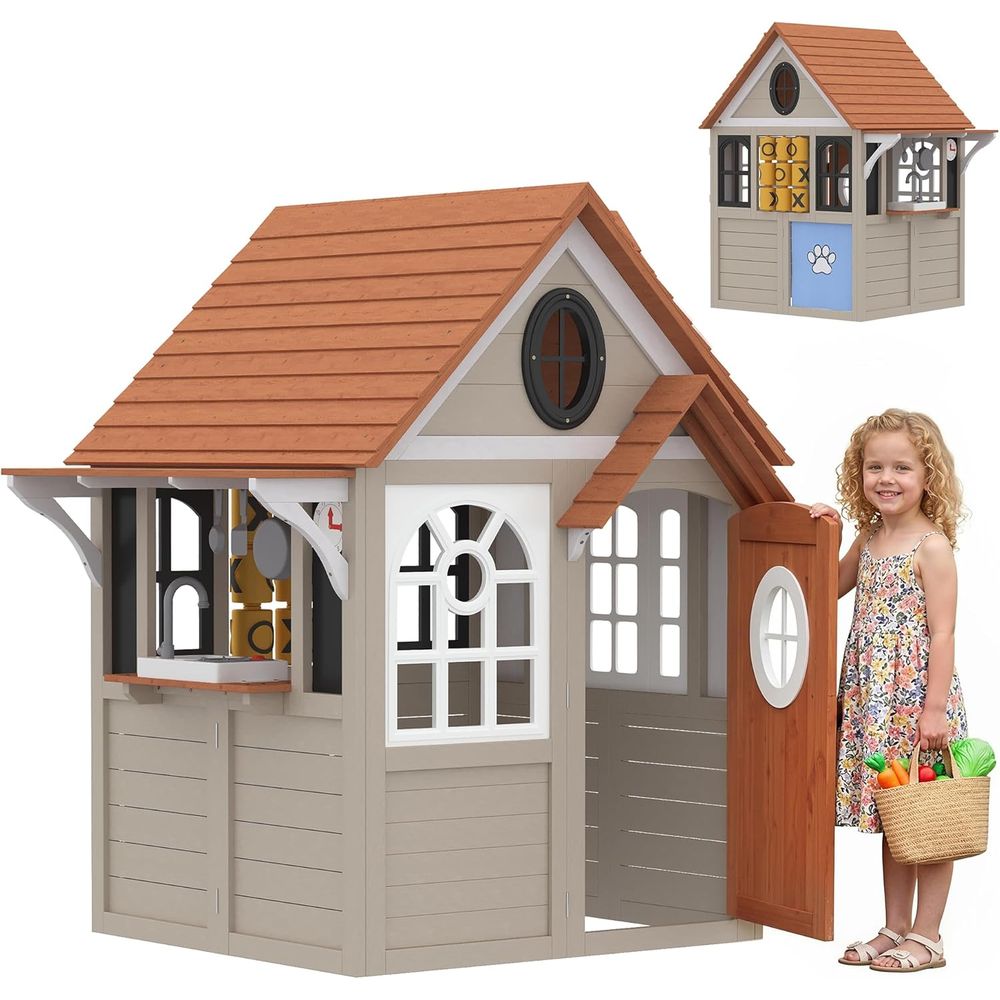 Casa de Juegos Infantil de Mad - Qaba Kids Outdoor Playhouse reseña y precio