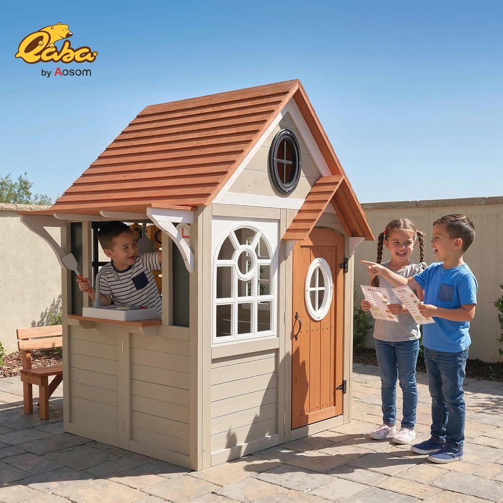 Casa de Juegos Infantil de Mad - Qaba Kids Outdoor Playhouse reseña y precio