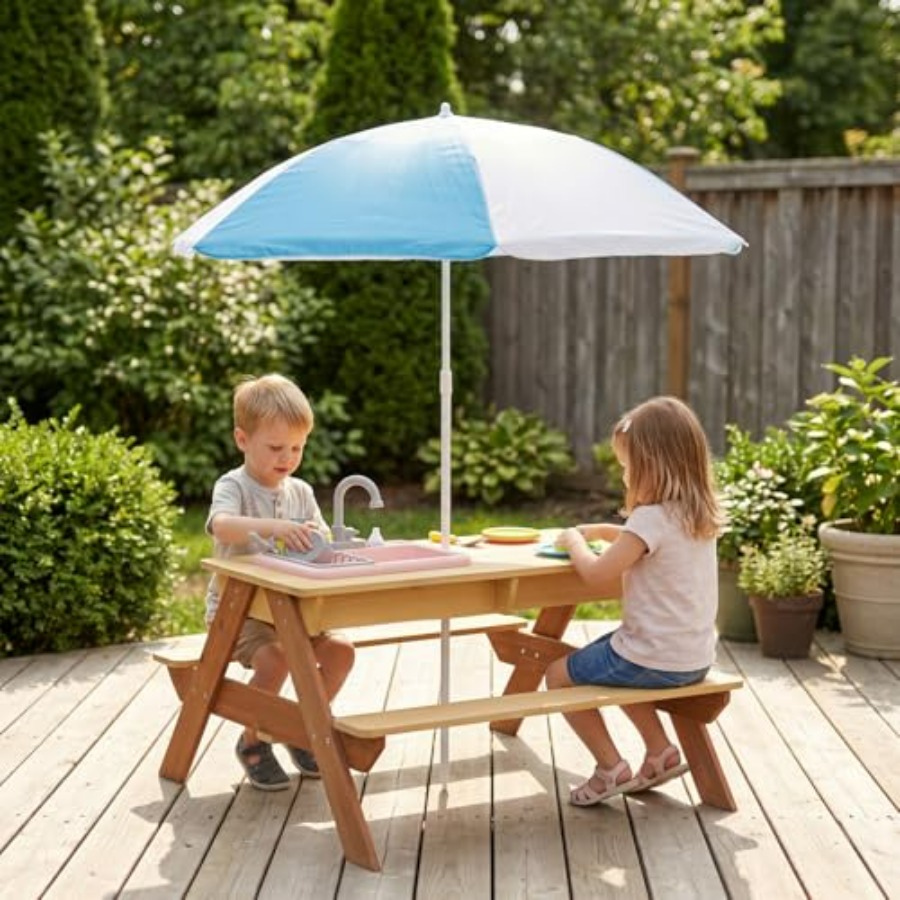 Mesa de picnic infantil para e - Kids Outdoor Sink reseña y precio
