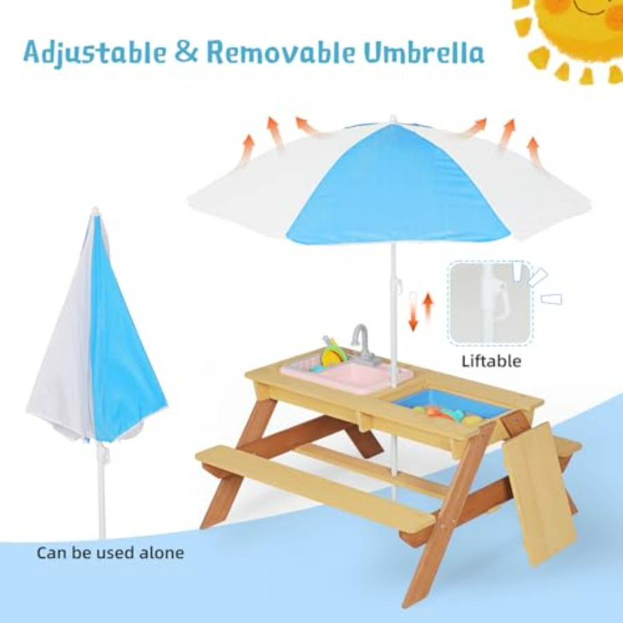 Mesa de picnic infantil para e - Kids Outdoor Sink reseña y precio