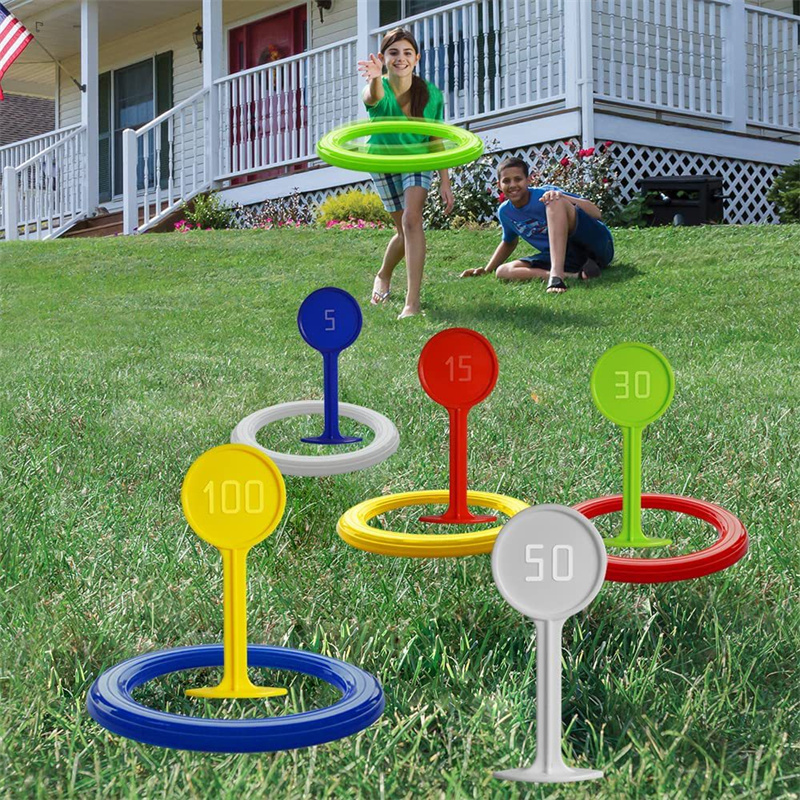 Juego de lanzamiento de aros d - Kids Outdoor Yard Toys reseña y precio