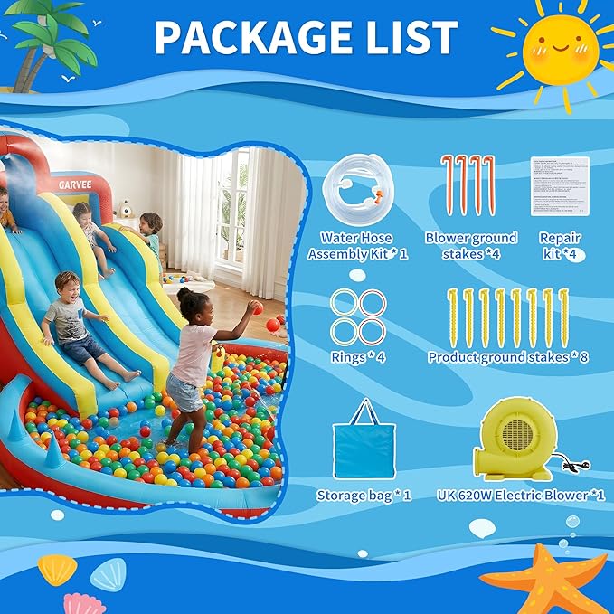 Parque Acuático Inflable 8 en  - Kids Outdoor Water Slide reseña y precio