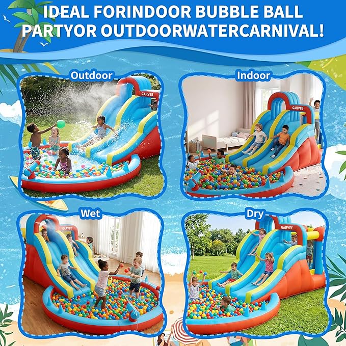 Parque Acuático Inflable 8 en  - Kids Outdoor Water Slide reseña y precio