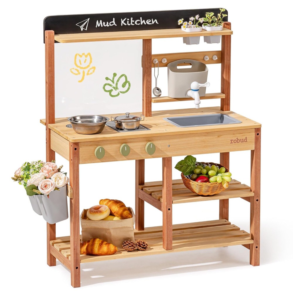 Cocina de barro de madera para - Kids Outdoor Sink reseña y precio