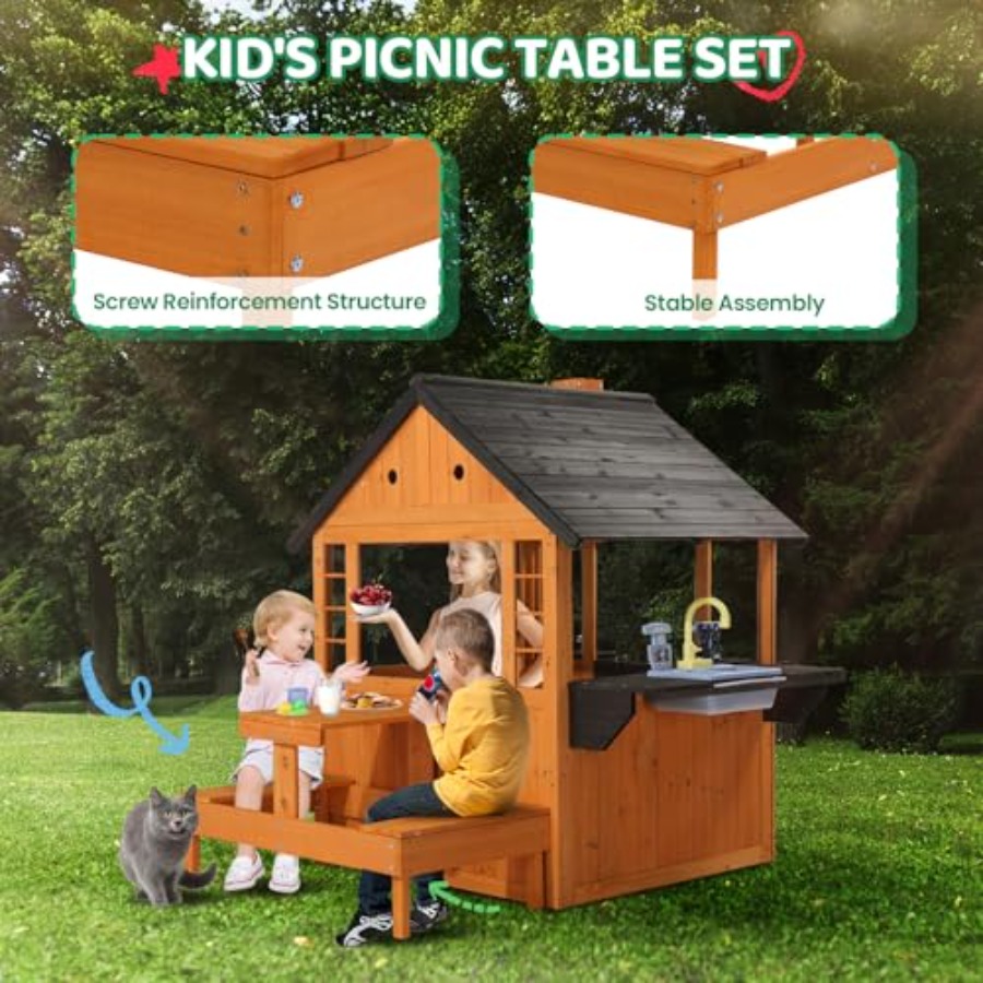 Casa de juegos de madera para  - Kids Outdoor Sink reseña y precio
