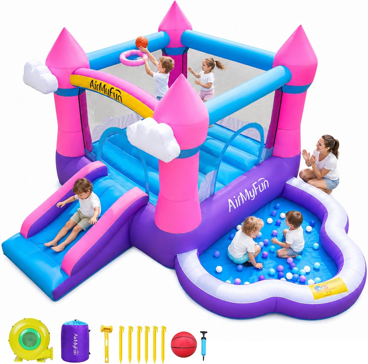 Castillo Inflable Rosa para Ni - Kids Outdoor Water Slide reseña y precio