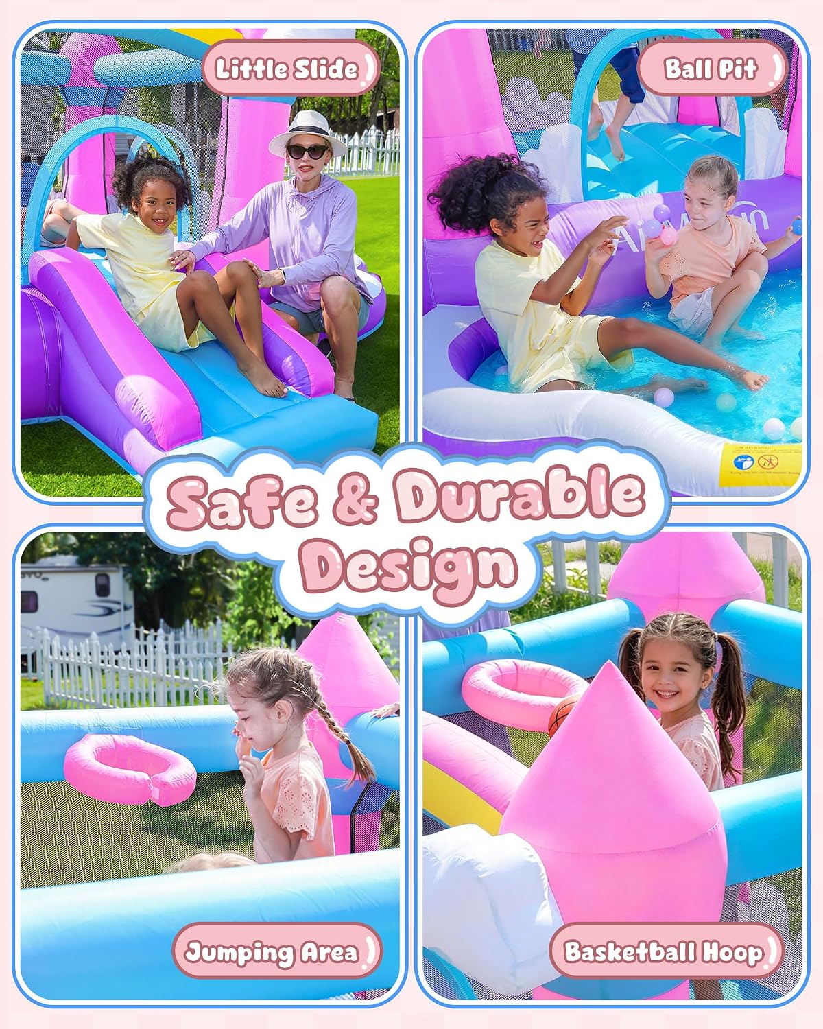 Castillo Inflable Rosa para Ni - Kids Outdoor Water Slide reseña y precio