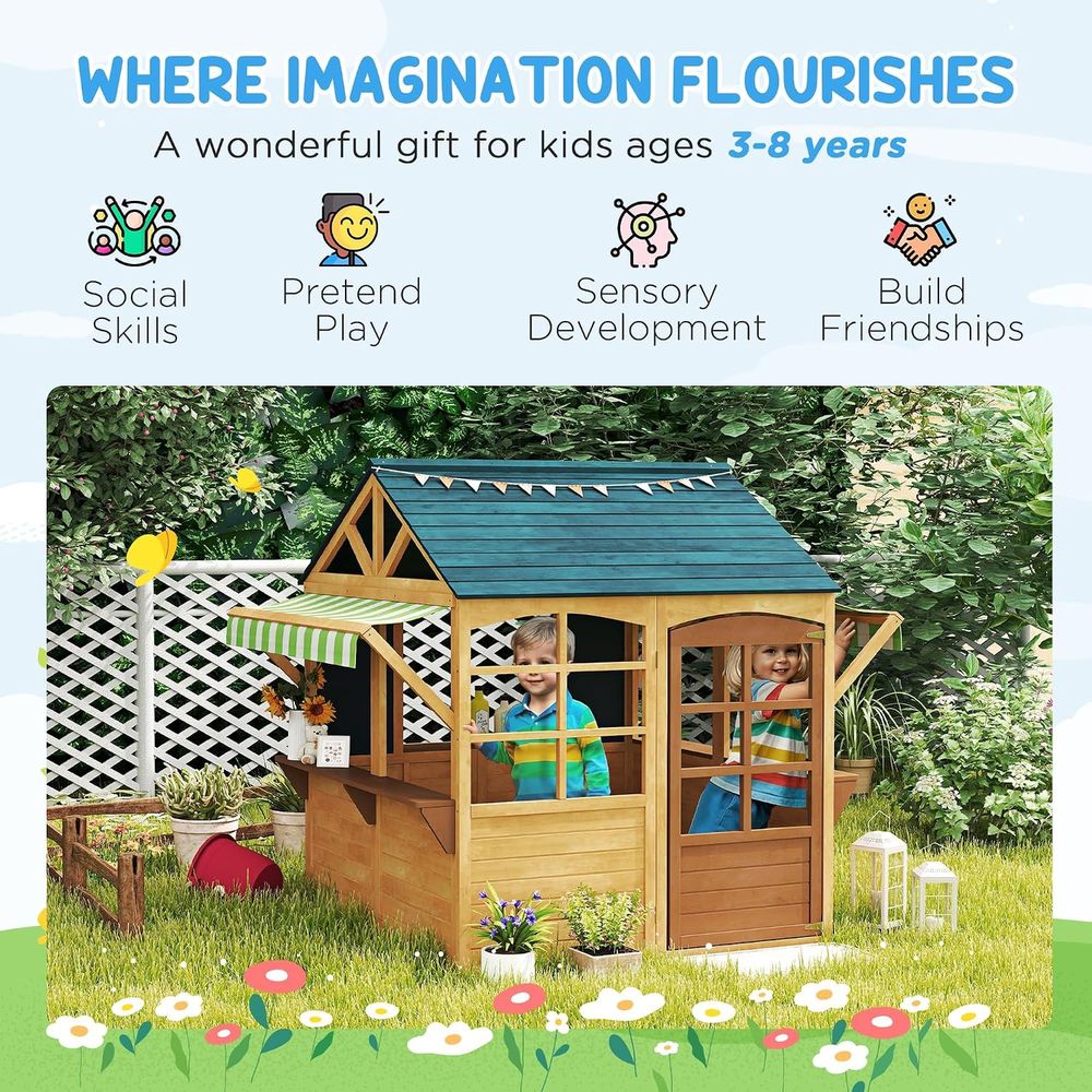 Casa de juegos plegable Qaba p - Qaba Kids Outdoor Playhouse reseña y precio