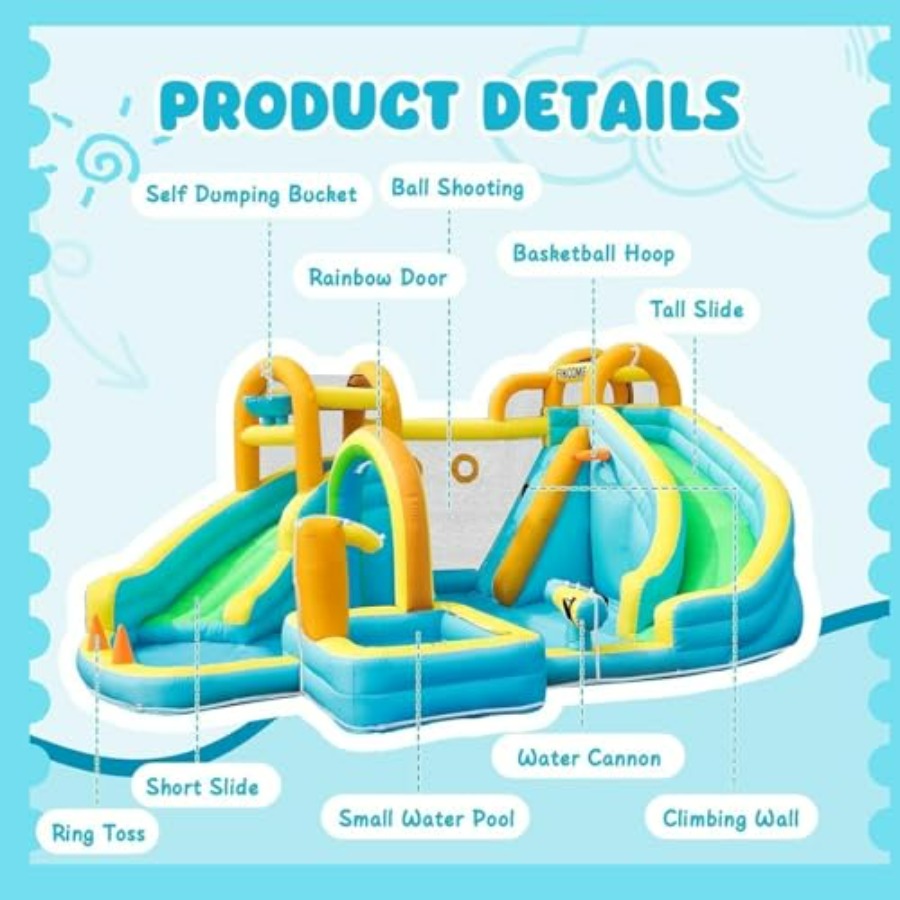 Tobogán acuático inflable para - Kids Outdoor Water Slide reseña y precio