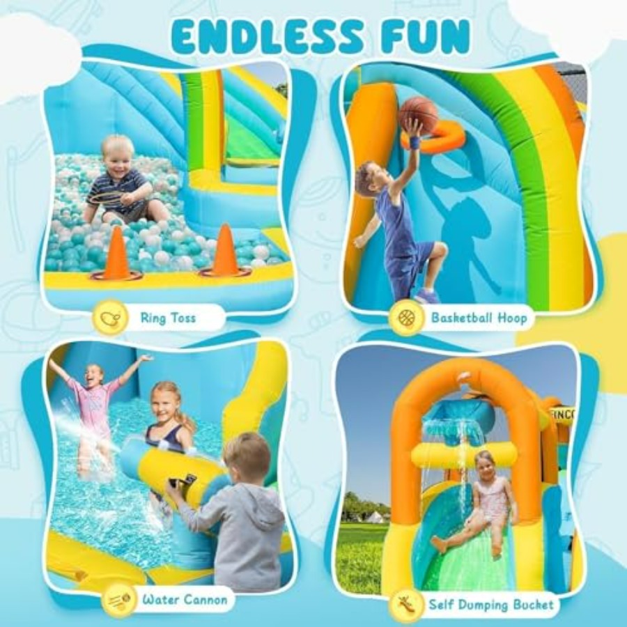 Tobogán acuático inflable para - Kids Outdoor Water Slide reseña y precio