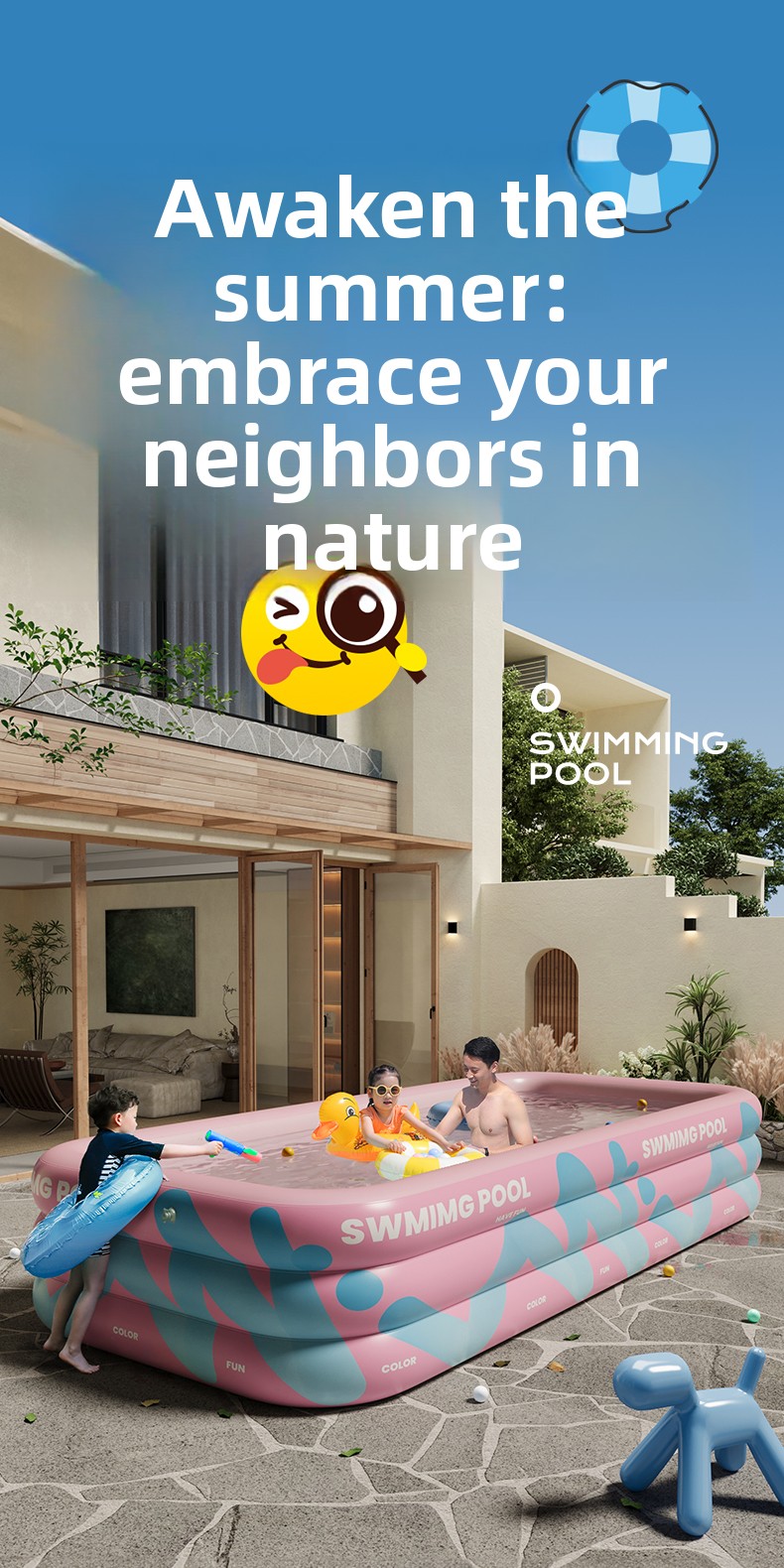 Piscina inflable con tobogán y - Kids Outdoor Water Slide reseña y precio