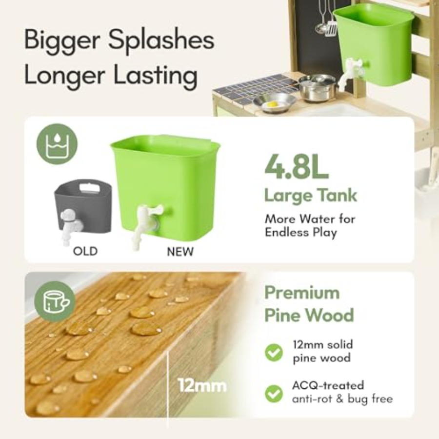Cocina de barro para niños al  - Kids Outdoor Sink reseña y precio