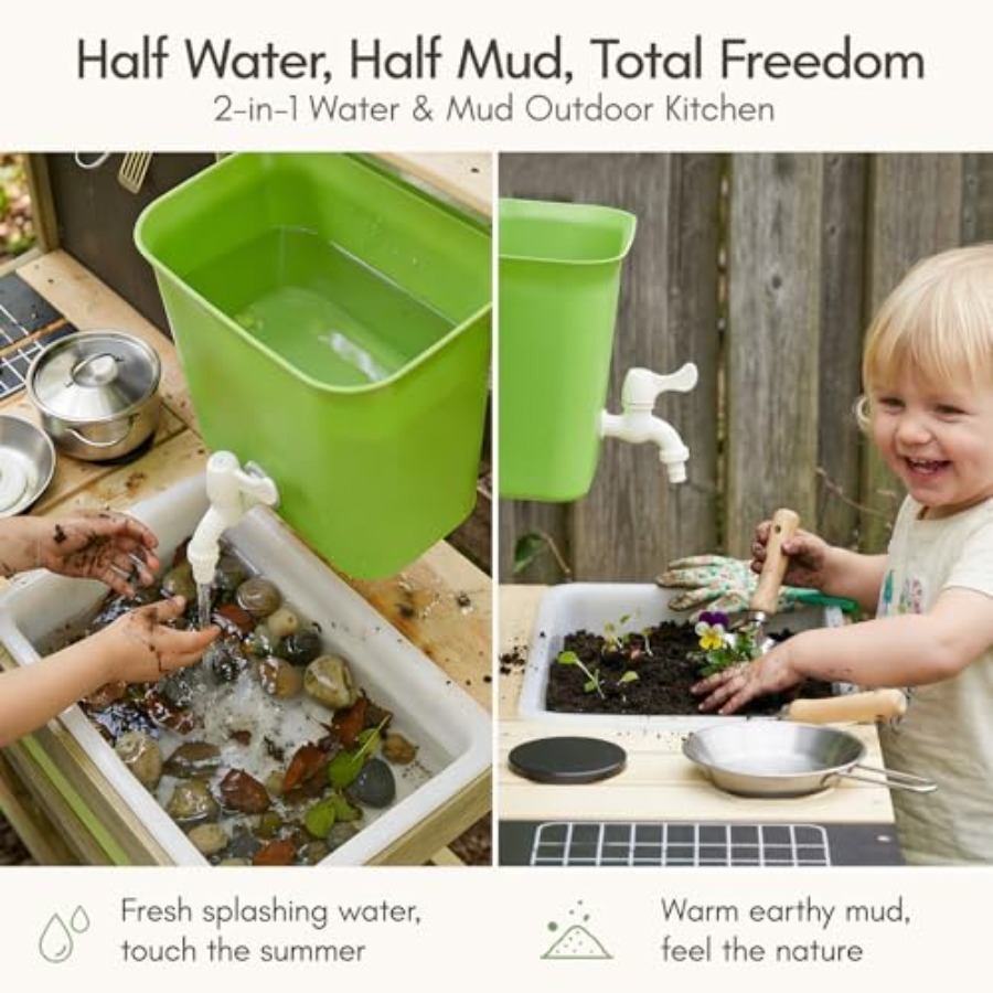 Cocina de barro para niños al  - Kids Outdoor Sink reseña y precio