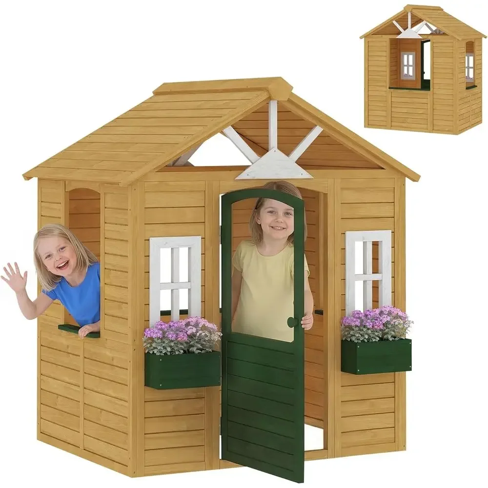 Casita de juegos Qaba para ext - Qaba Kids Outdoor Playhouse reseña y precio