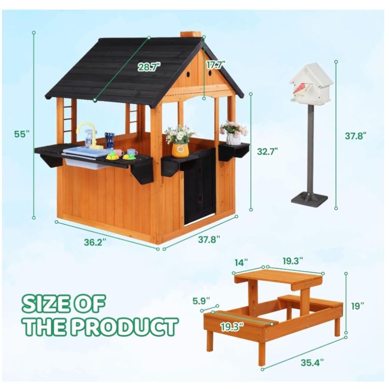 Casa de Juegos de Madera para  - Kids Outdoor Sink reseña y precio