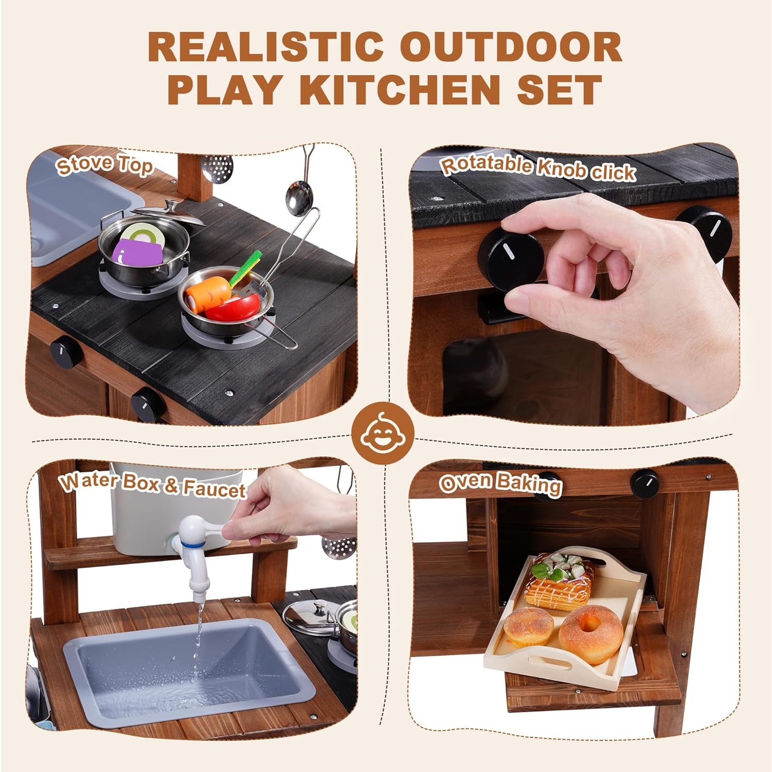 Cocina de Juguete de Madera pa - Kids Outdoor Sink reseña y precio