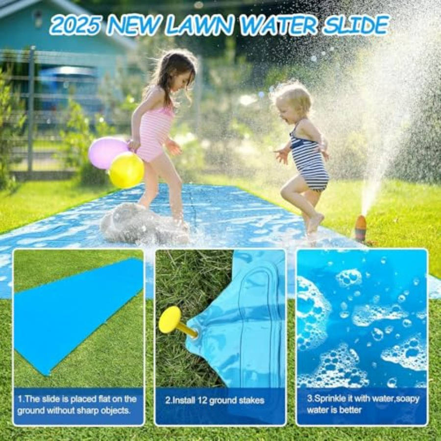 Tobogán acuático de verano par - Kids Outdoor Water Slide reseña y precio