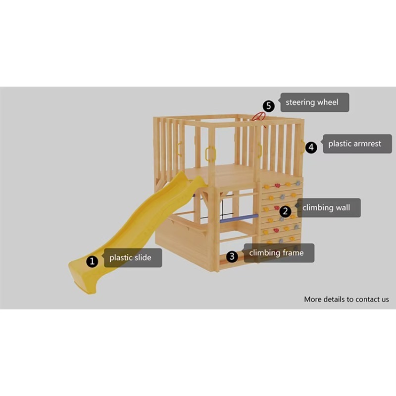 Casa de Juegos de Madera para  - Kids Outdoor Climbing Wall reseña y precio