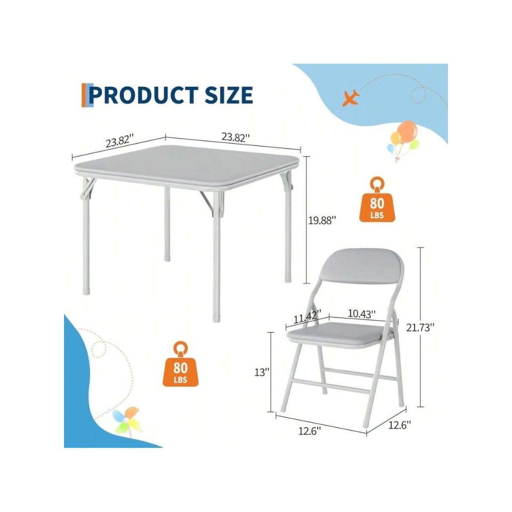 Juego de Mesa y Sillas Plegabl - Kids Outdoor Dining Set reseña y precio